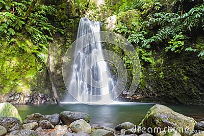 Faial da Terra â€“ Salto do Prego waterfall, Sao Miguel, Azores, Portugal Stock Photo